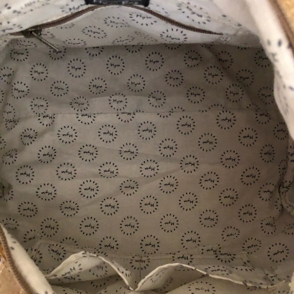 Myra duffel bag travel Leather Fur canvas NWT - Picture 4 of 7